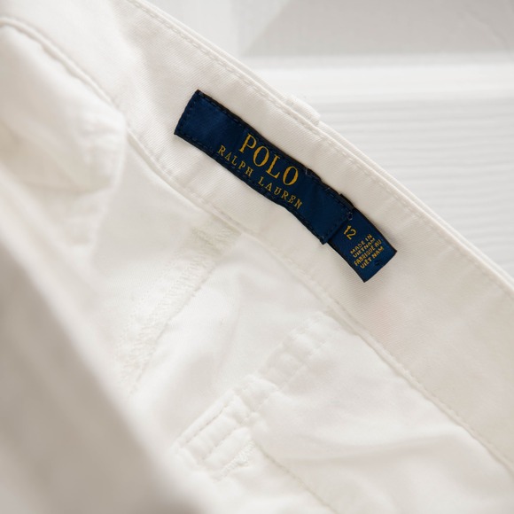 Polo Ralph Lauren Embroidered Pony White Shorts W Sz 12 All Over Print Old Money - Picture 5 of 5